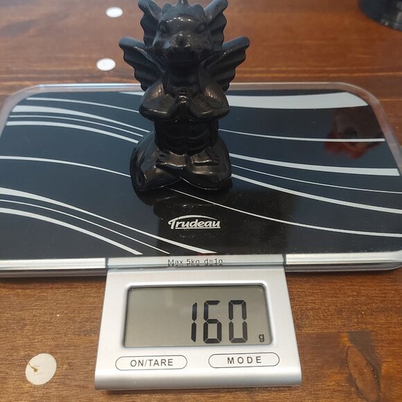 Meditating Obsidian & Larvikite Dragon Combo - Picture 7 of 10